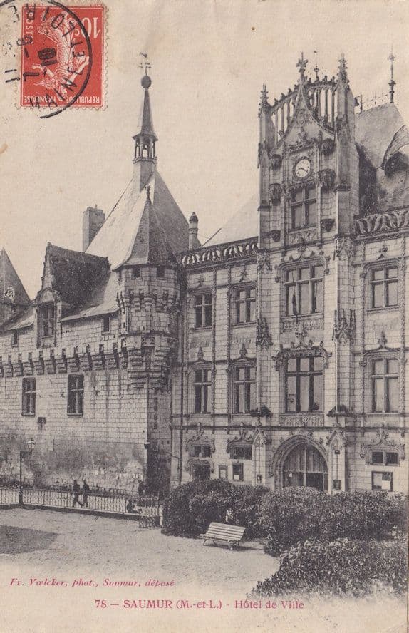 Saumur Hotel De Ville Chapelle Eglise Antique French 4x Postcard