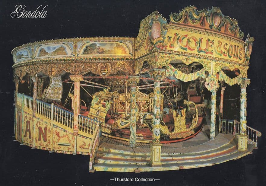 Savages Gondola Switchback Ride Thursford Norfolk Roundabout Postcard