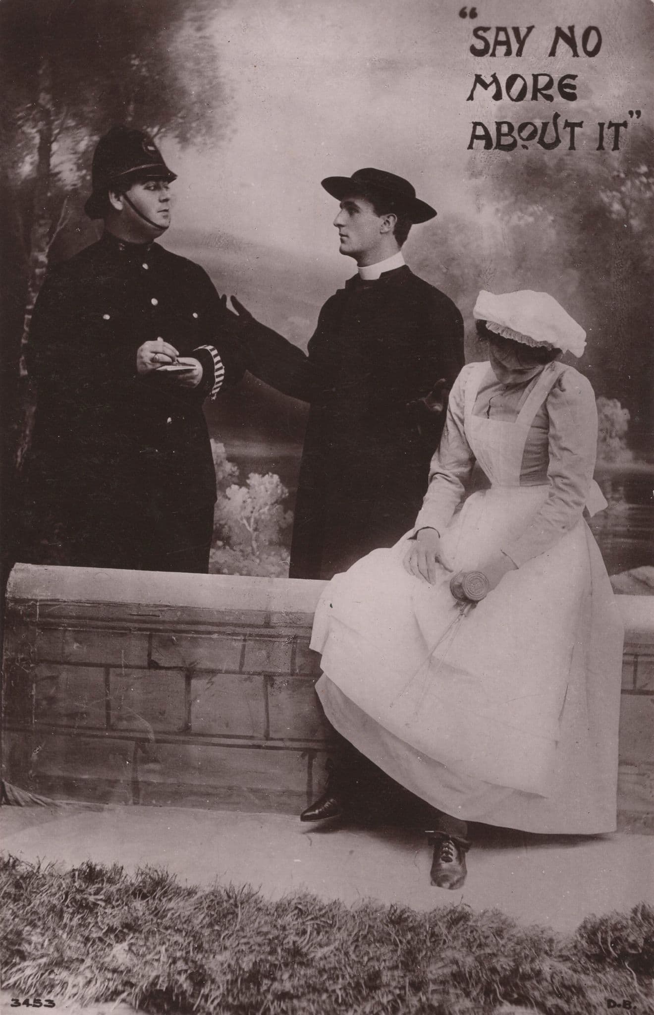 Say No More About It Policeman Caught With Lady Old Comic Postcard