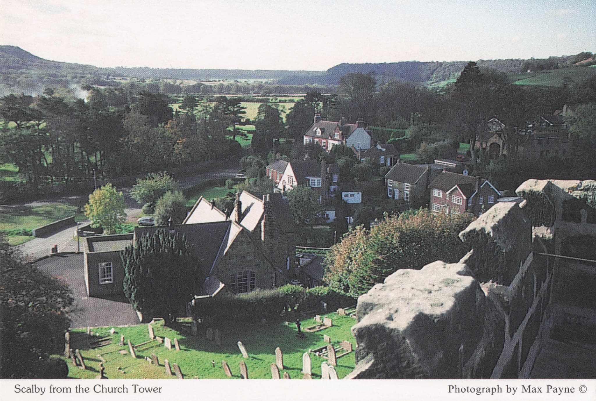 Scalby Graveyard From Church Tower Scarborough WI Yorkshire Postcard