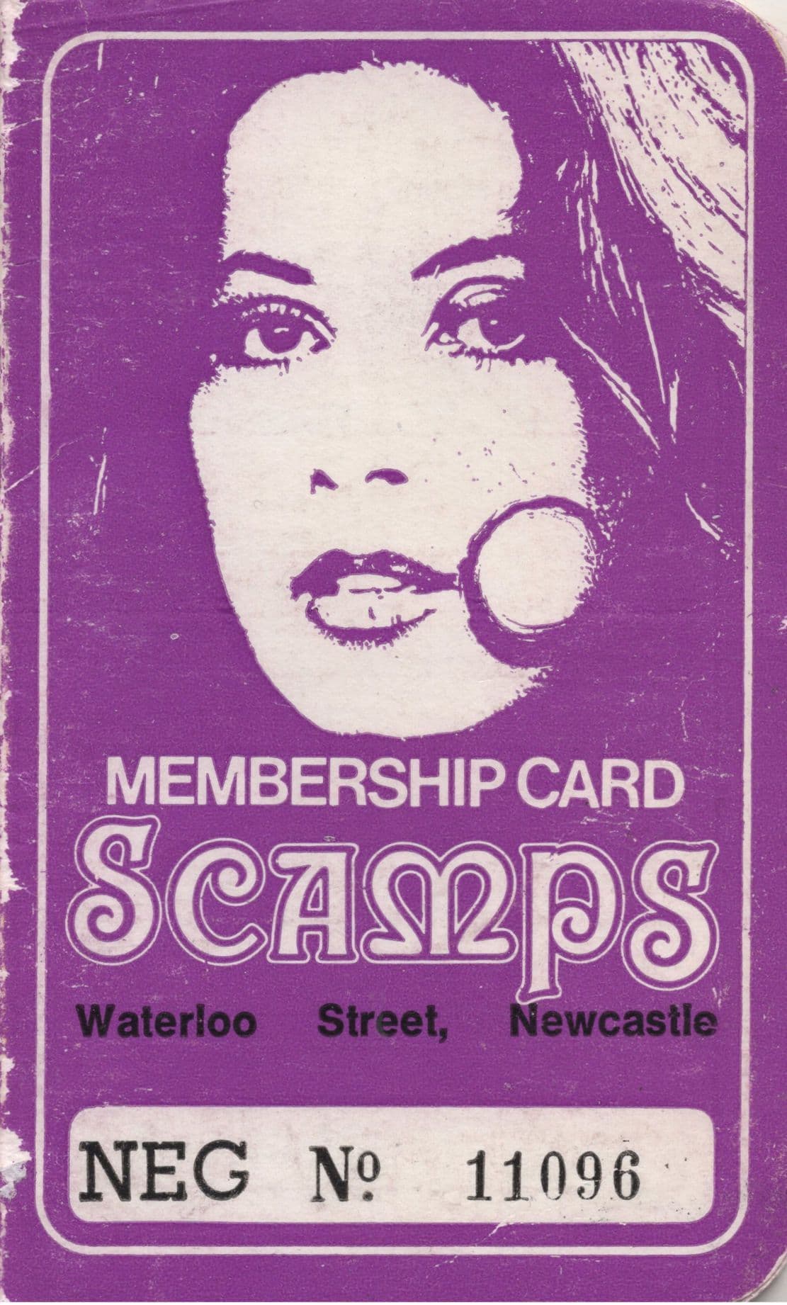 Scamps Newcastle Cinema Nightclub Rockshots 1975 Membership Ticket