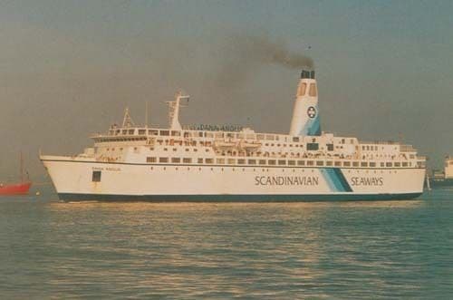 Scandanavian SS Dana Anglia Seaways Ship At Harwich 1989 Souvenir Photo Postcard