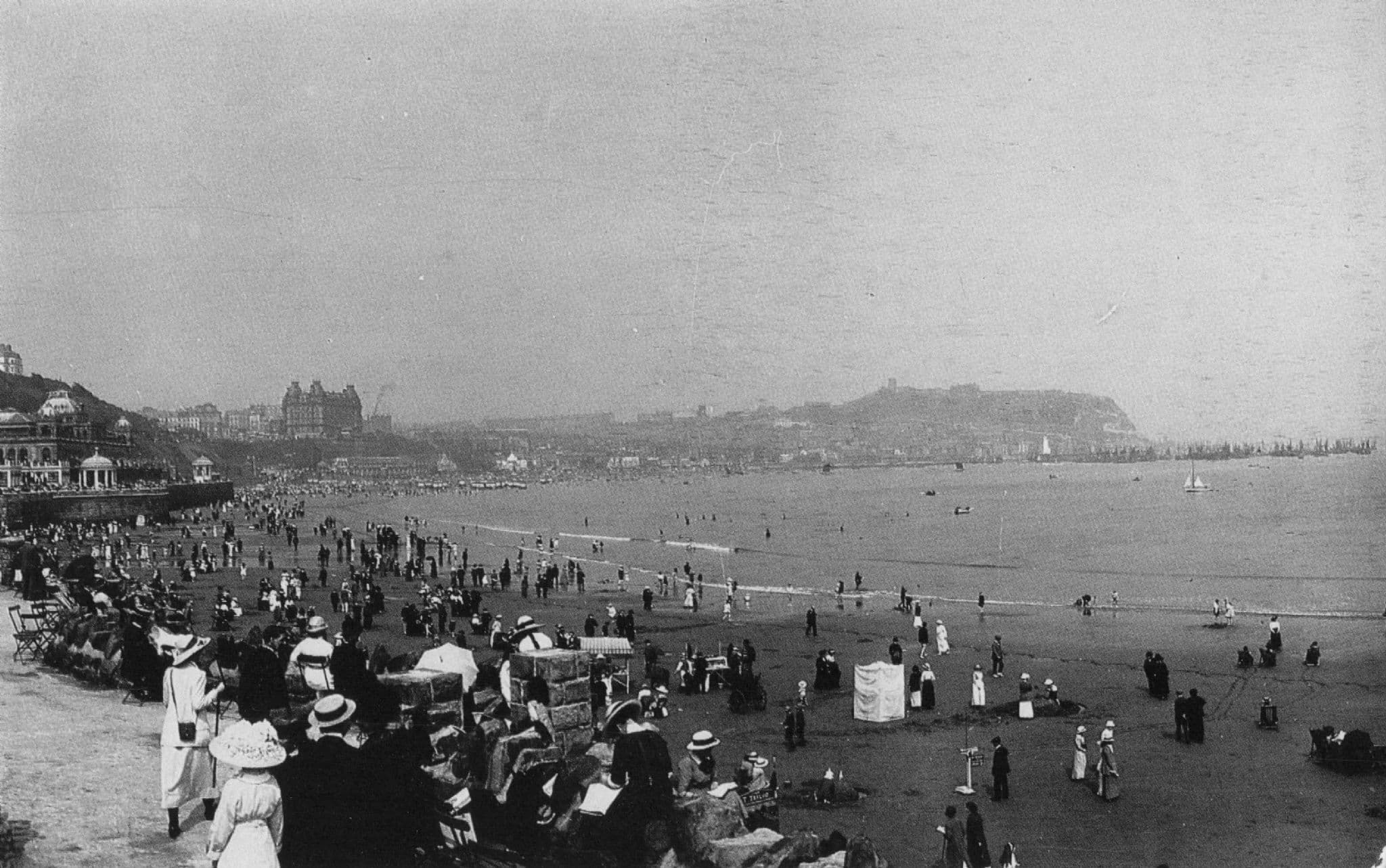 Scarborough Beach in 1913 Pre WW1 BBC Picture Library Postcard