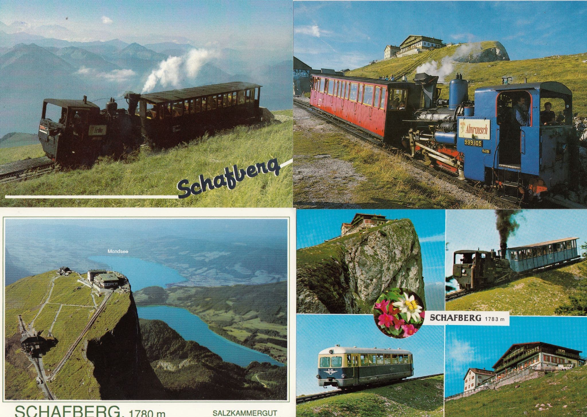 Schafberg Germany 4x Trains Railway Aerial Special Franked Postcard s