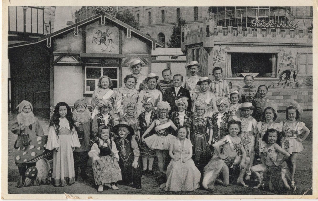 Schafers Midgets Germany Circus Freak Show Dwarfes RPC Postcard
