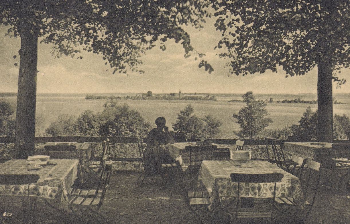 Schlobhotelgarten Herreninsel Chiemsee Lake Hotel Garden Bavaria Antique Postcard