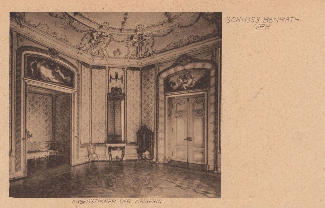 Schloss Benrath Kaiserin Arbeitszimmer German Old Postcard