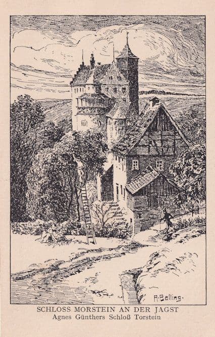 Schloss Morstein An Der Jagst German Drawing Old Postcard
