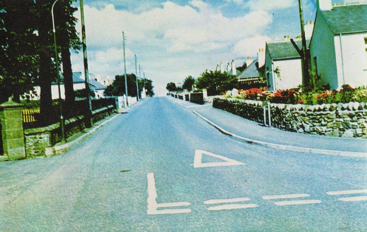 School Road Fyvie Aberdeen Scottish Village Rare 1970s Postcard