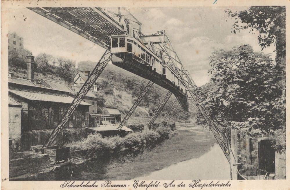 Schwebebahn Barmen Aberfeld Suspension Railway German Postcard