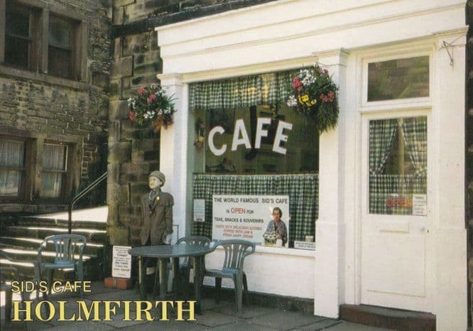 Scone & Cream Buns at Sids Cafe Last Of The Summer Wine TV Show Holmfirth Postcard