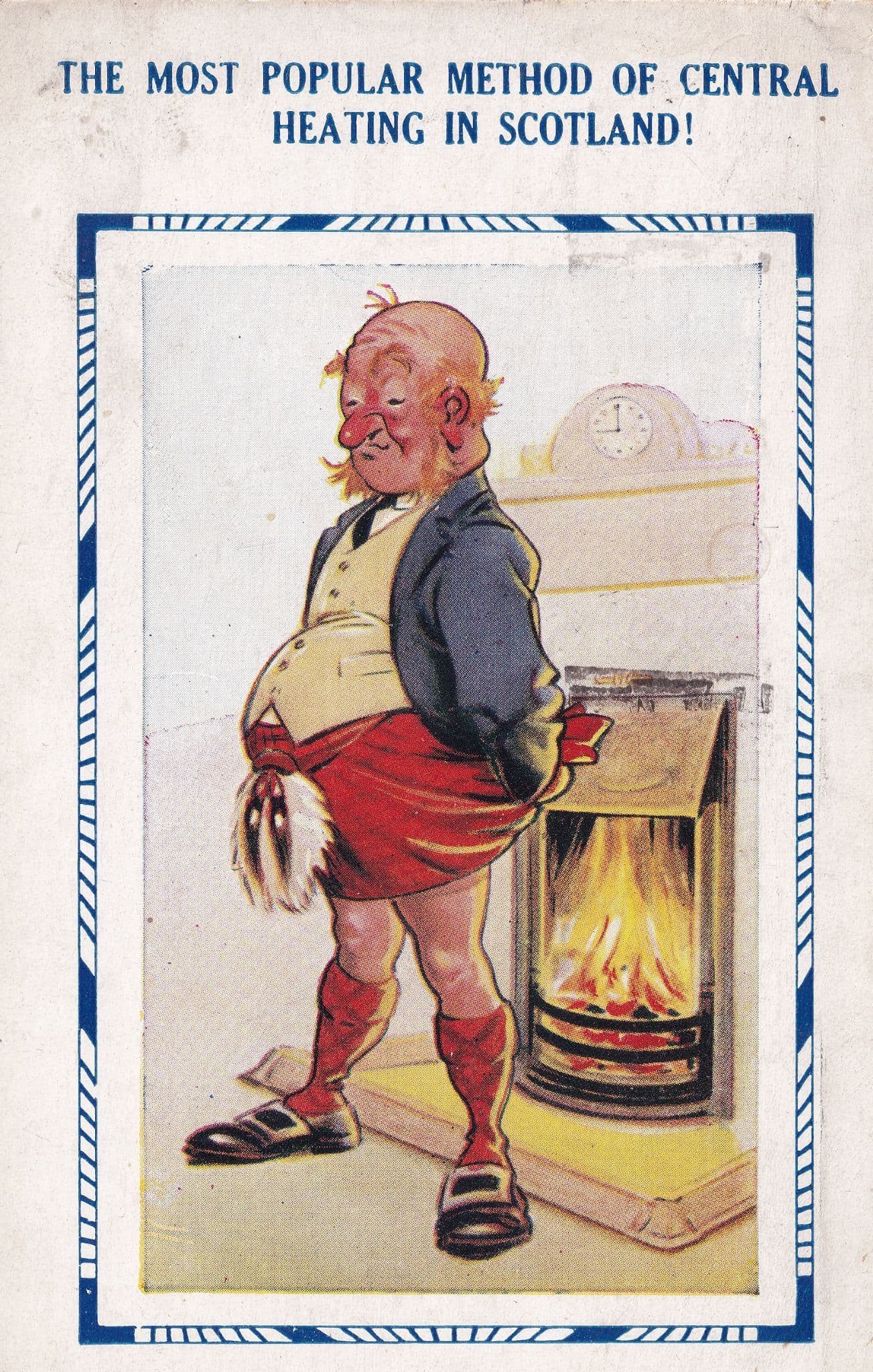 Scotland Scottish Central Heating Old Comic Postcard