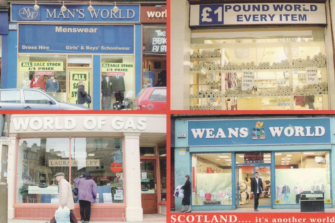 Scotland World Of Gas Shop Weans Mans World Poundland Postcard