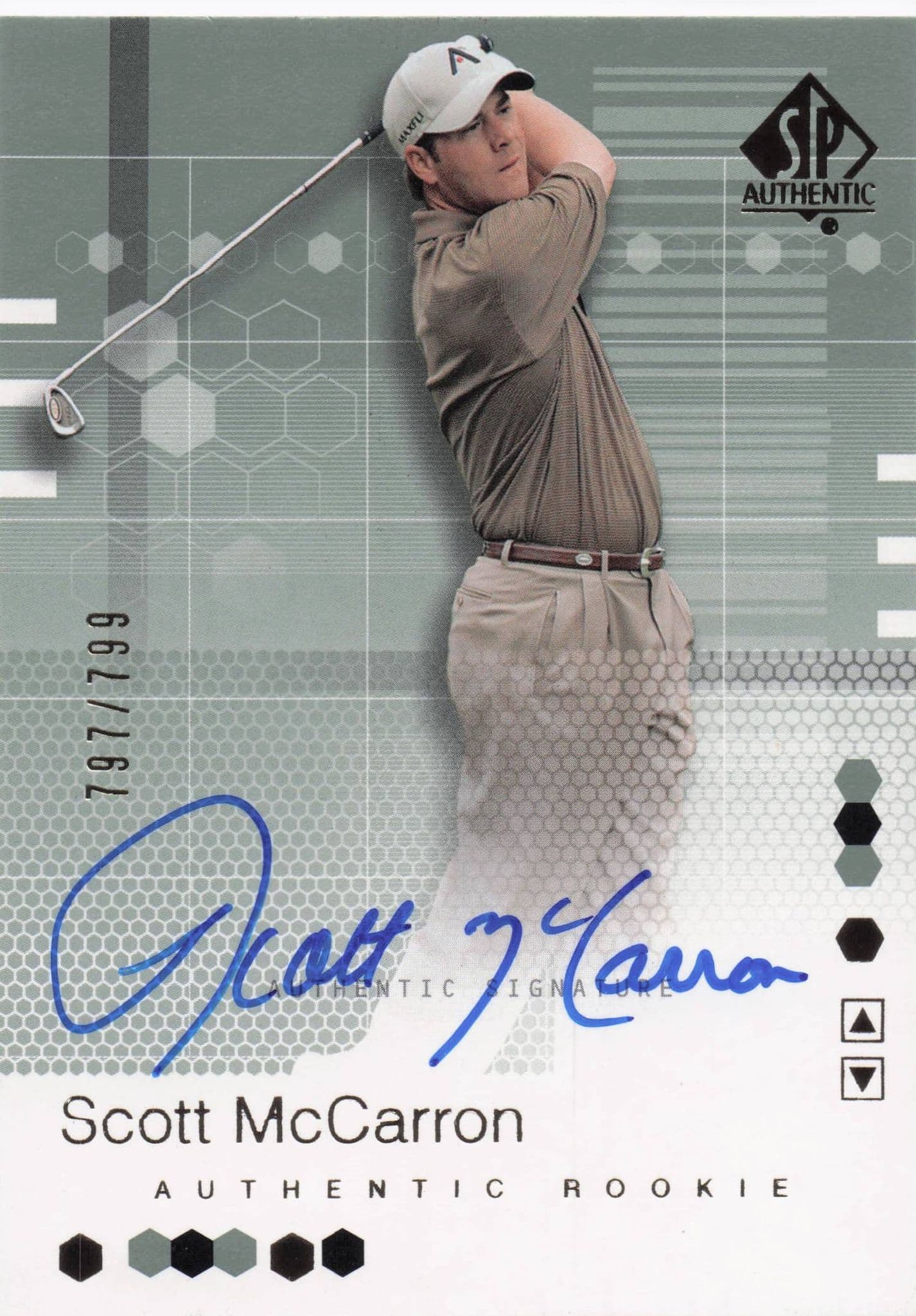 Scott McCarron Authentic Rookie 2002 Golf SP Hand Signed Autograph Card