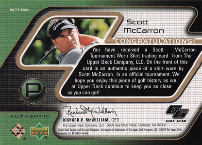 Scott McCarron Golf Gear Player Shirt Swatch Upper Deck Card
