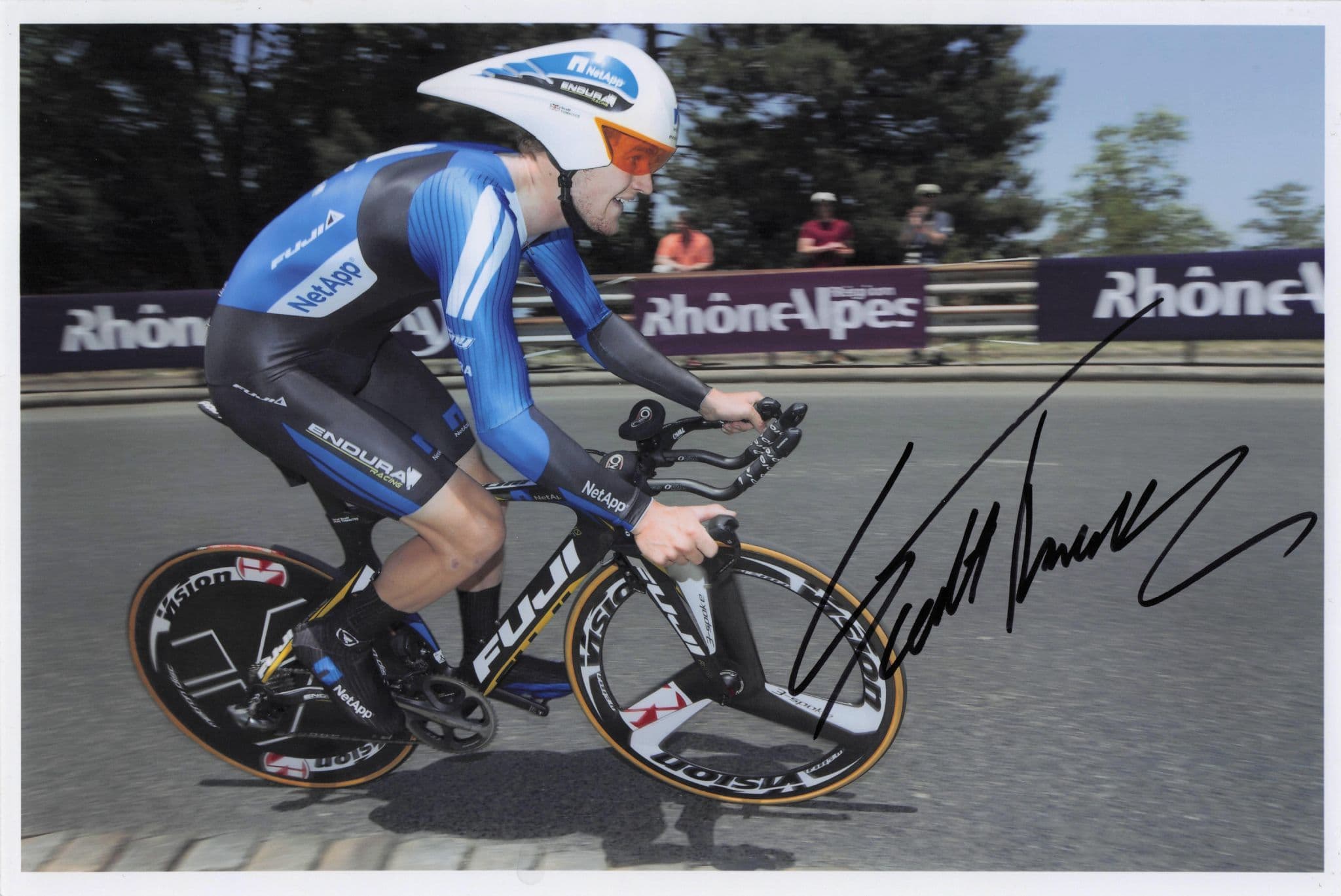Scott Thwaites GB British Cycling 2014 Lyon France 12x8 Hand Signed Photo