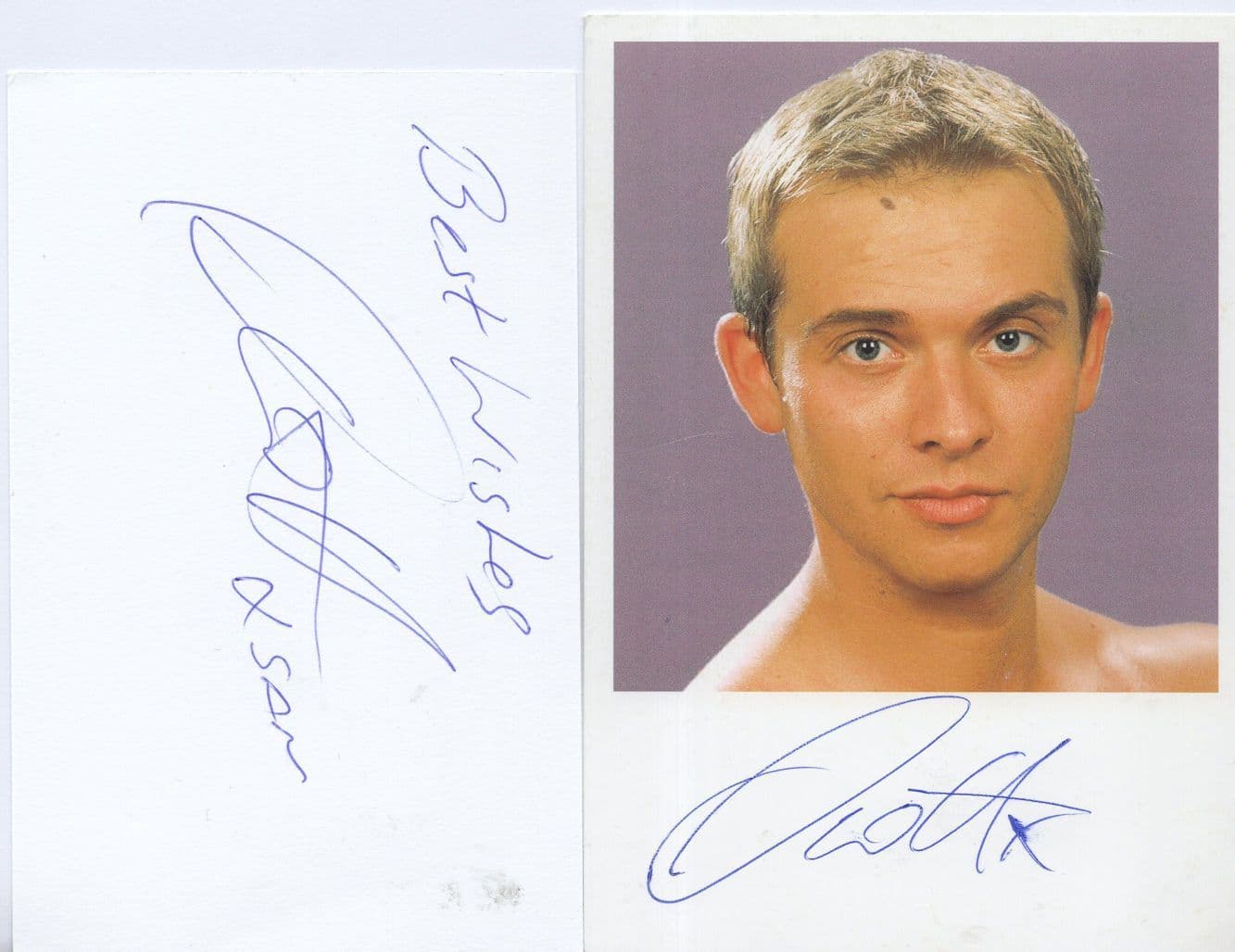 Scott Wright Coronation Street 2x Hand Signed Photo & Card