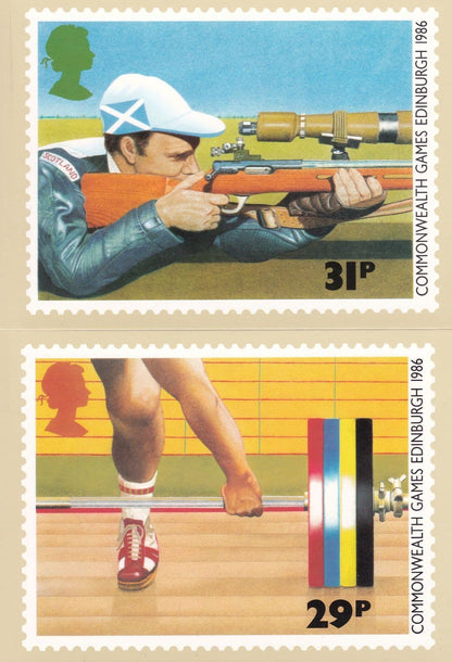 Scottish Games Shooting Weight Lifting Rowing 5x PHQ Postcard s