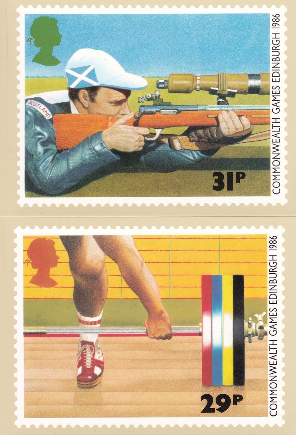 Scottish Games Shooting Weight Lifting Rowing 5x PHQ Postcard s