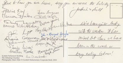 Scottish Parliament Hand Signed Autograph Scotland Postcard