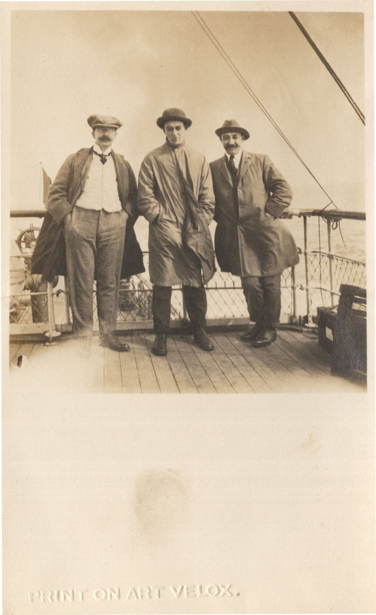Scottish Ship Voyagers With Groucho Marx Moustache Old Postcard