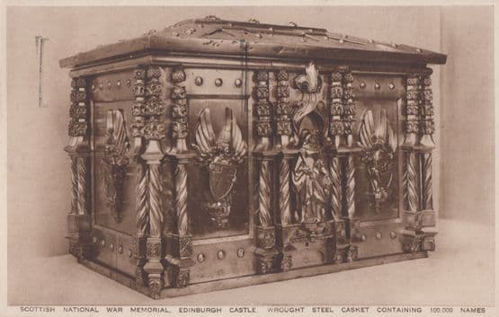 Scottish War Museum Casket Containing Names Of Dead Military Service Postcard
