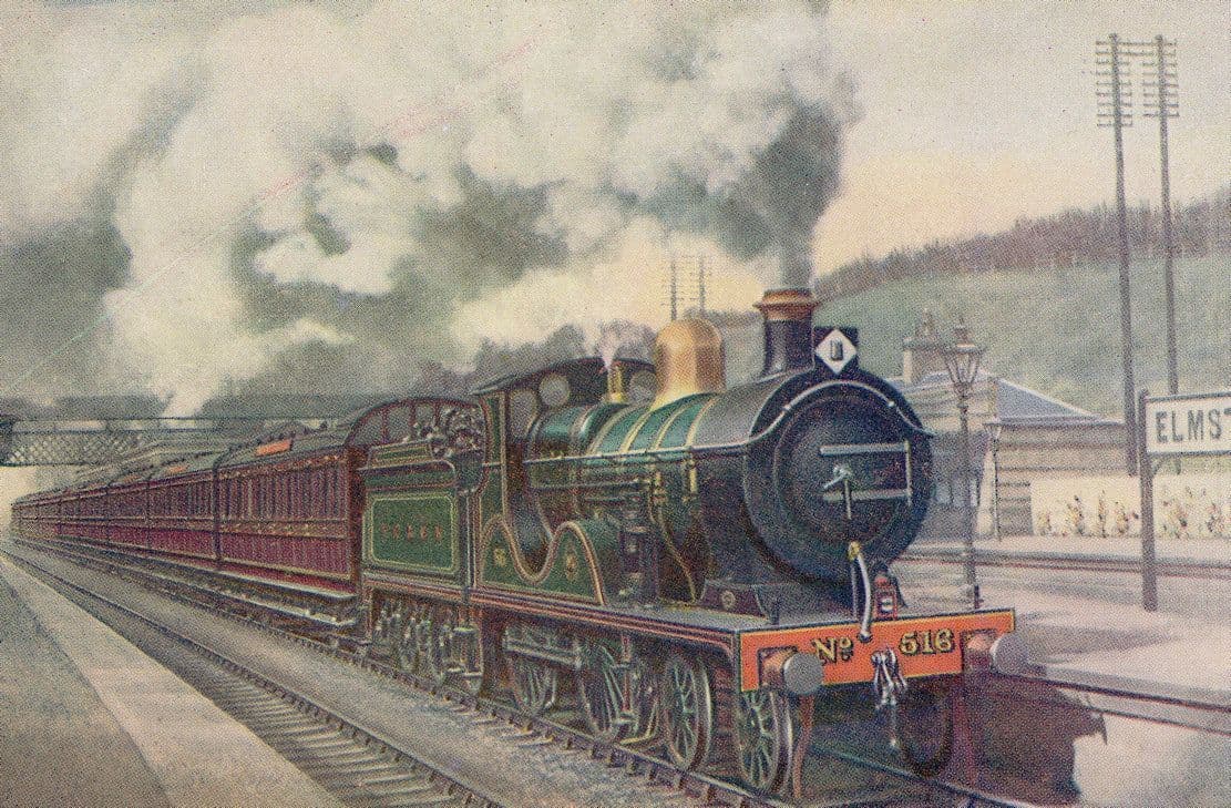 SE & C Wainwright Class E Train at Elmstead Woods in 1910 Postcard