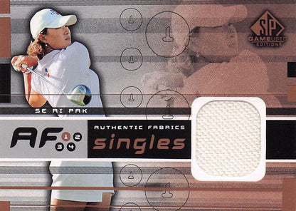 Se Ri Pak Authentic Fabrics Singles 2003 Golf Upper Deck Worn Shirt Card