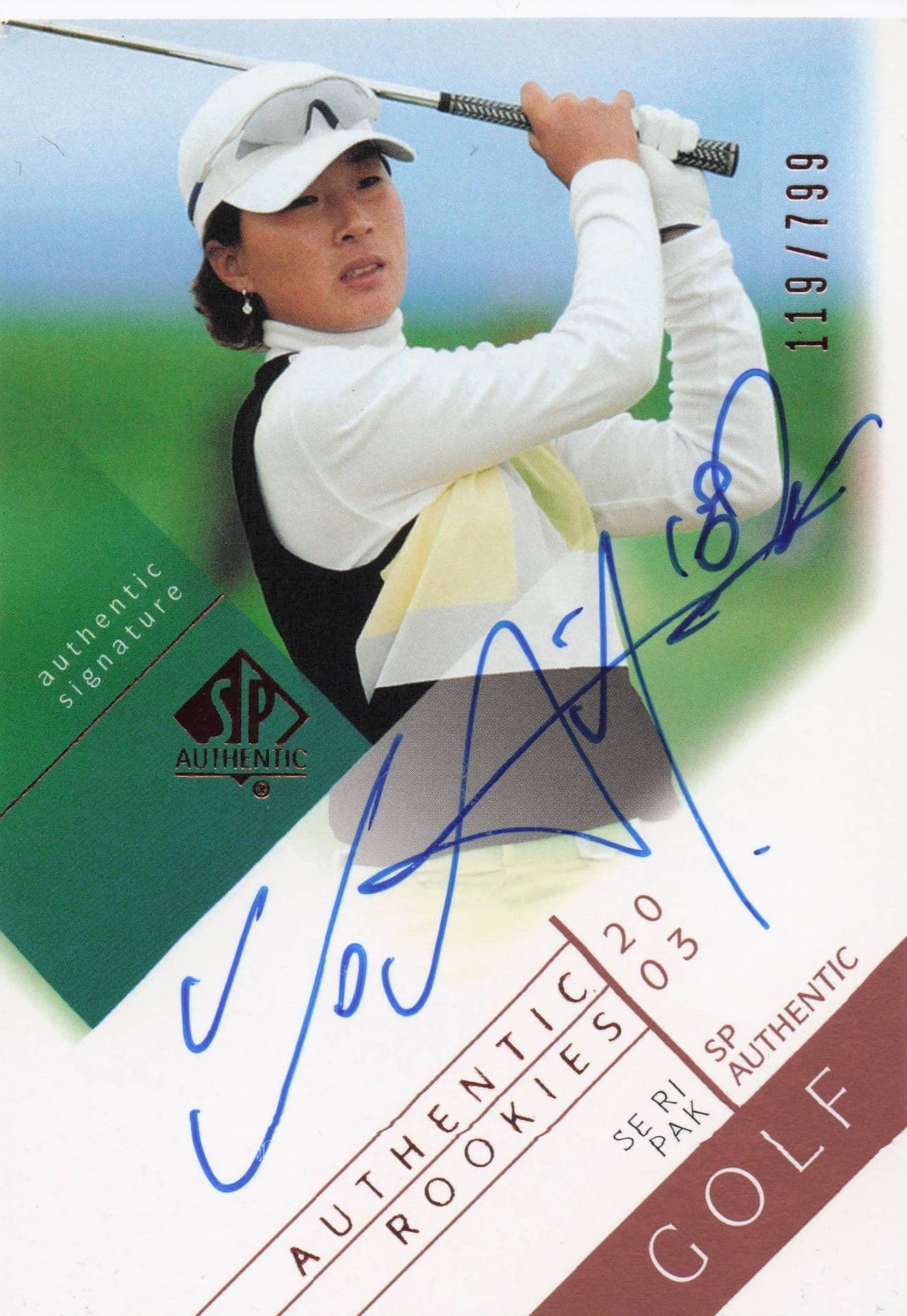 Se Ri Pak Authentic Rookies 2003 Golf SP Hand Signed Autograph Card