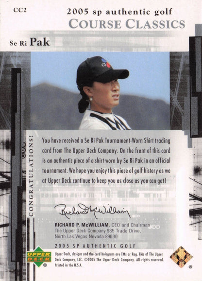 Se Ri Pak Course Classics 2005 Golf SP Upper Deck Worn Shirt Card