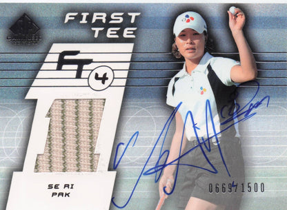 Se Ri Pak First Tee SP 2003 Golf Hand Signed Worn PGA Shirt Card