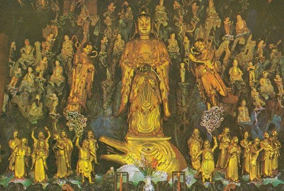 Sea Island Bodhisativa Buddha Of Mercy Shanghai Temple Chinese Postcard