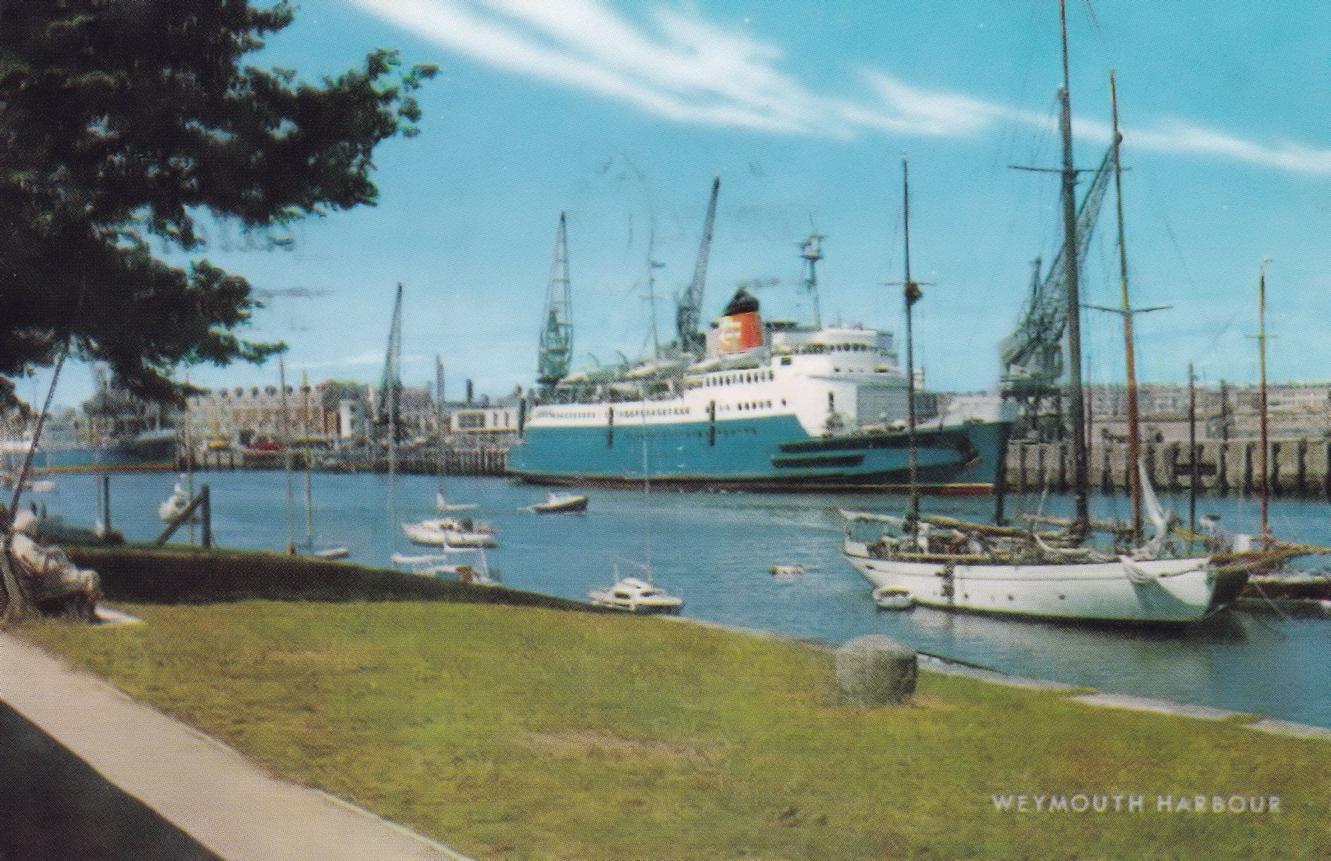 Sealink Ferry At Weymouth Harbour 1970s Rare Postcard