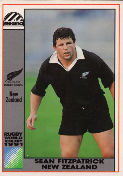 Sean Fitzpatrick New Zealand Hand Signed Rugby 1991 World Cup Card Photo