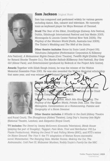 Sean McGinley Braveheart Tadhg Murphy Vikings 3x Hand Signed Theatre Page