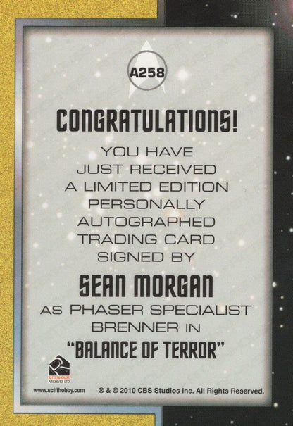 Sean Morgan Star Trek Heroes & Villains Autograph A258 Card
