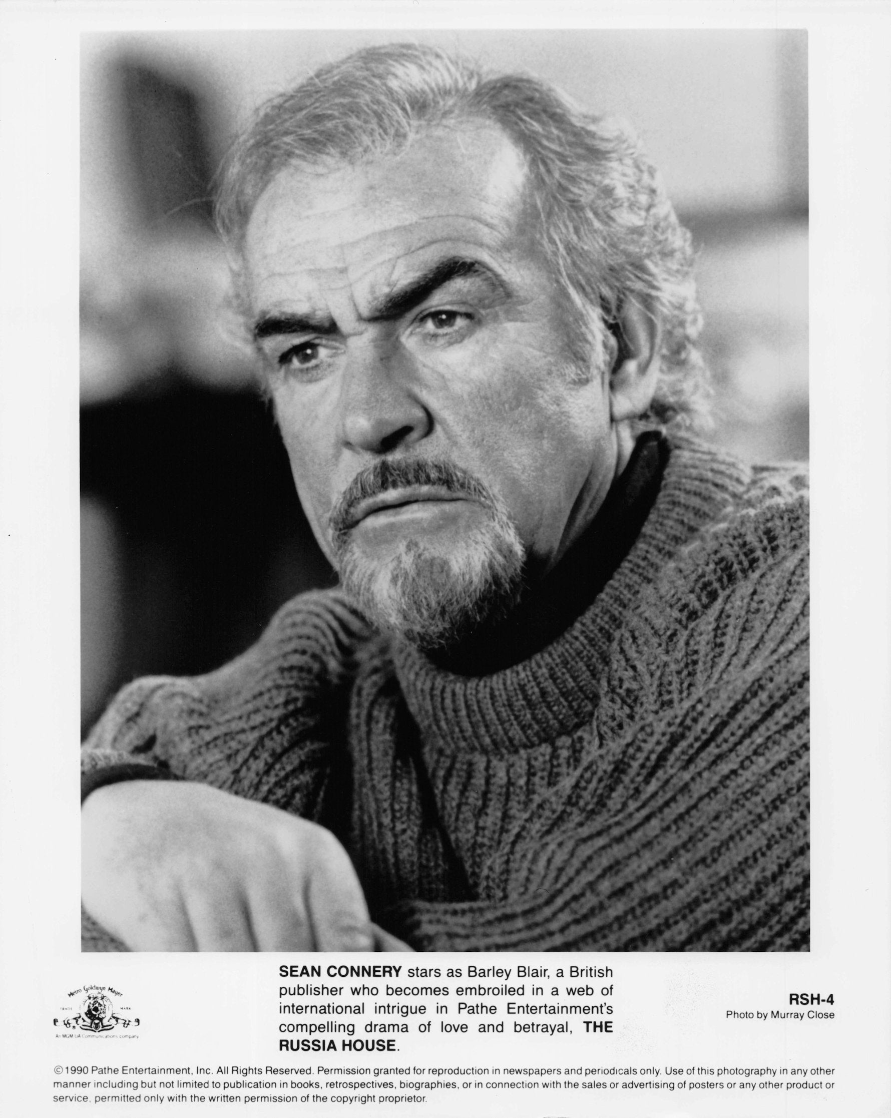 Sean Connery in The Russia House UK 9x7 Rare Press Media Photo Publicity Still