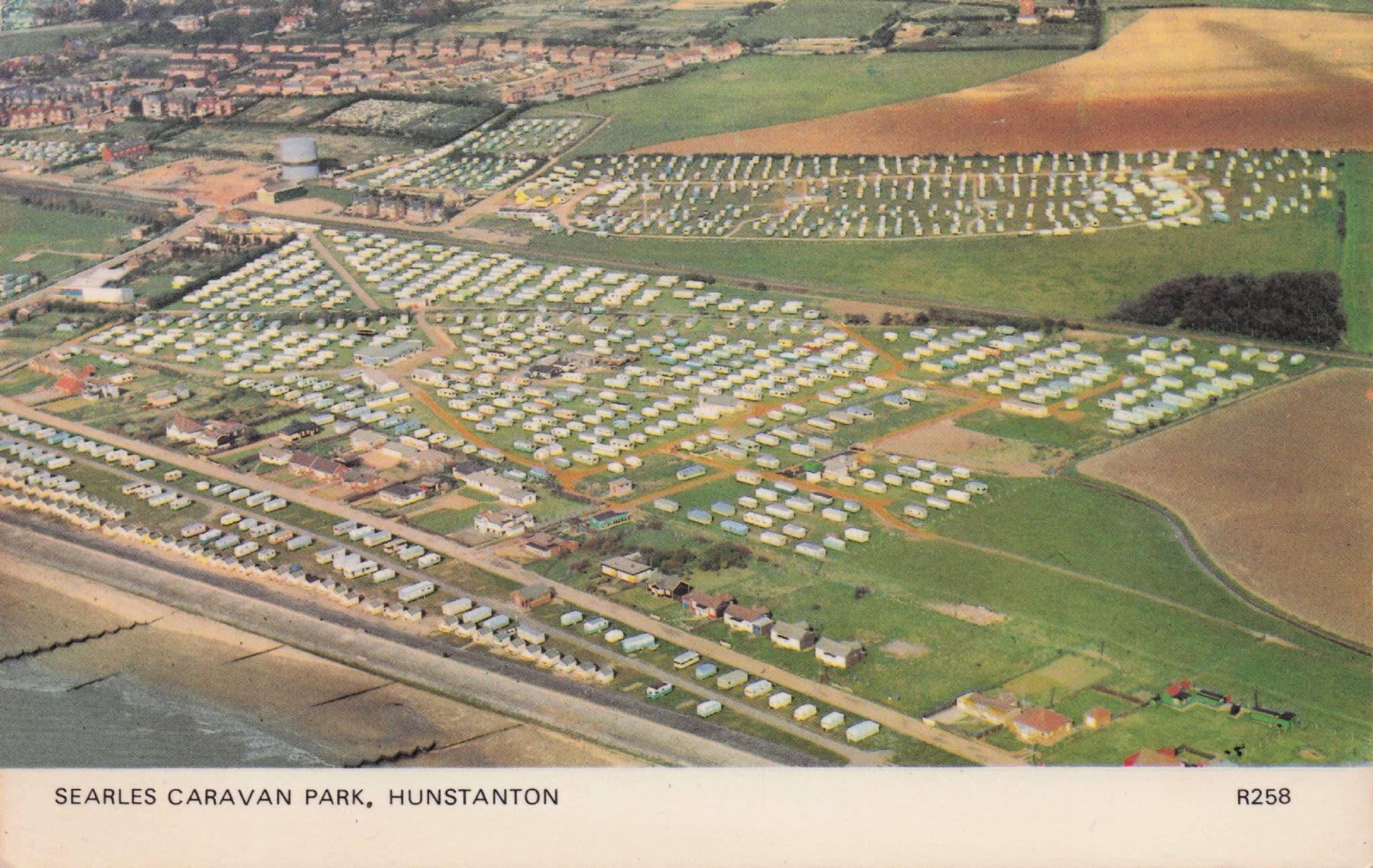 Searles Caravan Park Hunstanton Norfolk Aerial 1970s Postcard