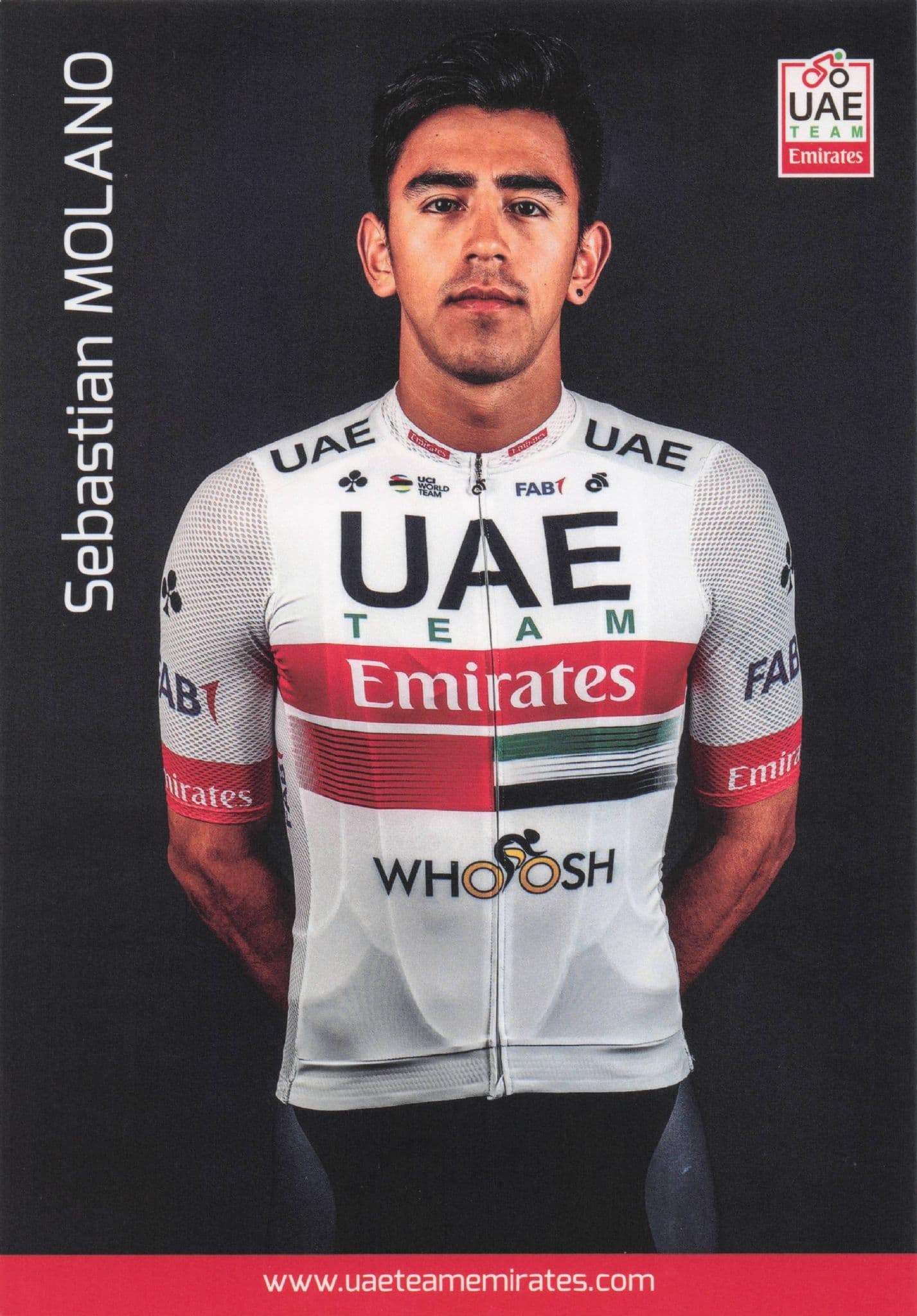 Sebastian Molano Champion Cyclist Sports UEA EmiratesT eam Postcard