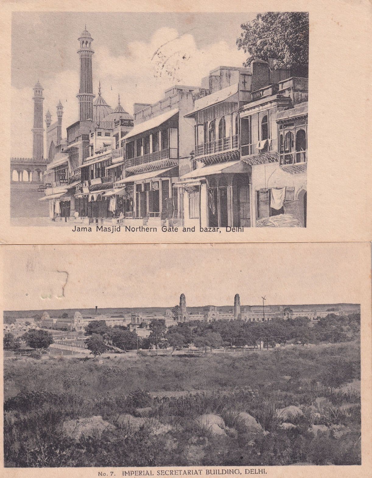 Secretariat Building Jama Masjid Delhi 2x India Old Postcard s