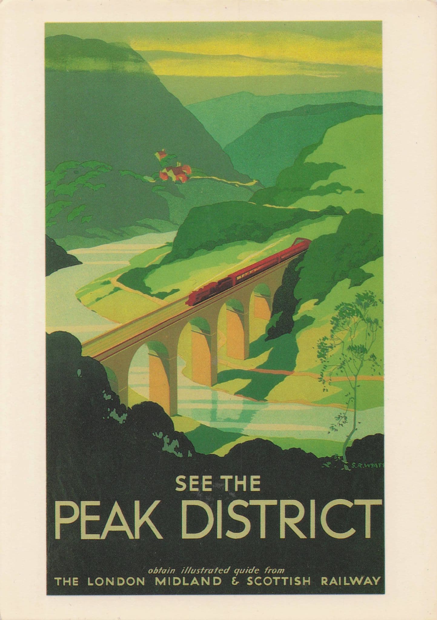 See The Peak District London Midland & Scottish Railway Poster Postcard