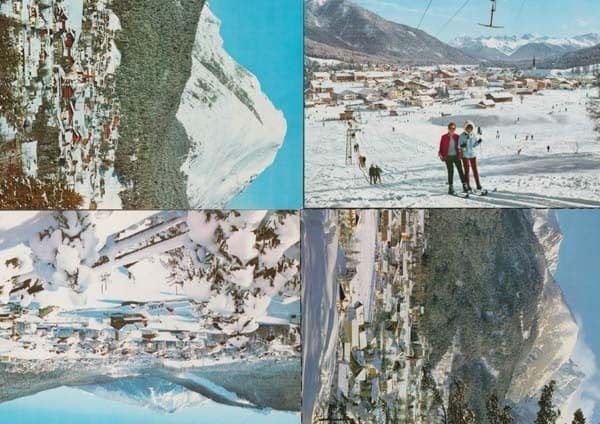 Seefeld Austria 4x Aerial Ski Slopes Overhead 1970s Austrian Postcard s