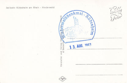 Seilbahn Rudesheim Am Rhein Niederwald RPC 1963 Exhibition Postcard