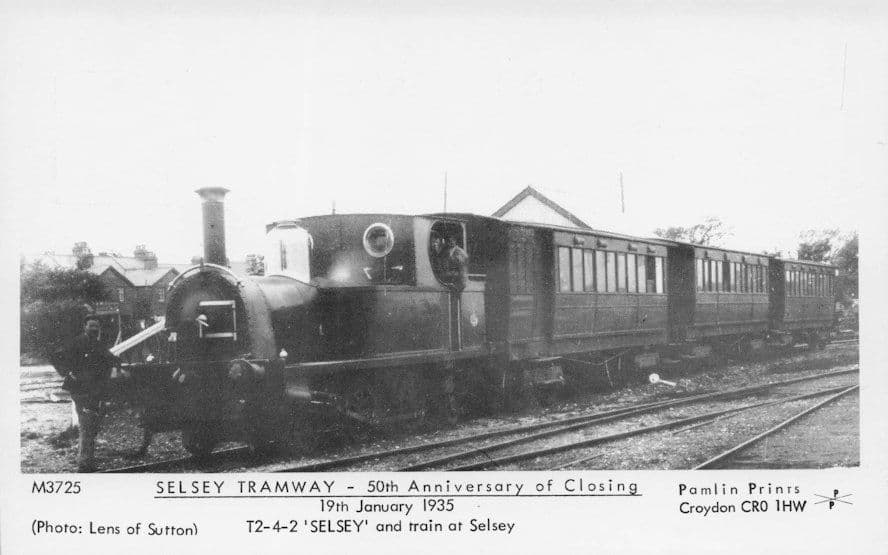 Selsey Tramway Old Train at Station in 1935 Pamlin Prints Railway RPC Postcard