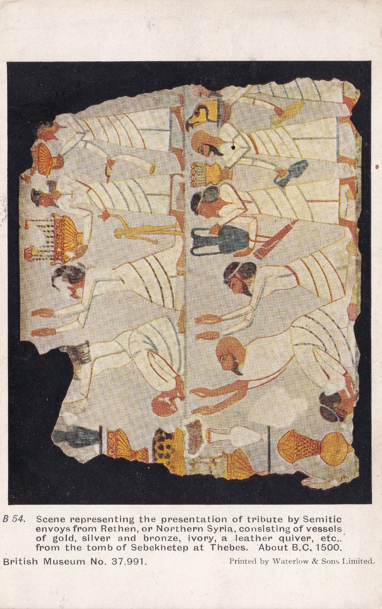 Semitic Envoys Rethen North Syria Gold Ivory Vessels Greek Mural Postcard