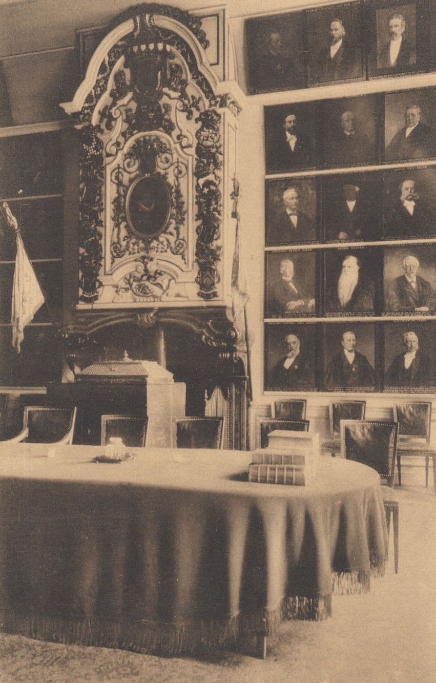 Senaatskamer Leiden Dutch Mural Old Painting Postcard