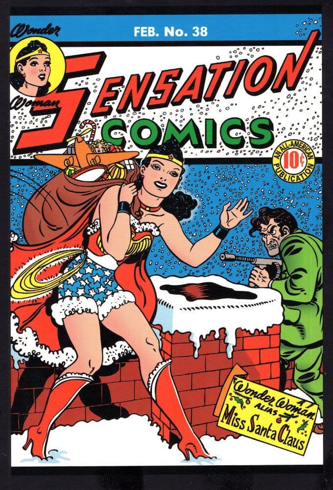 Sensation Comic Book Christmas Wonder Woman Issue 38 DC Postcard