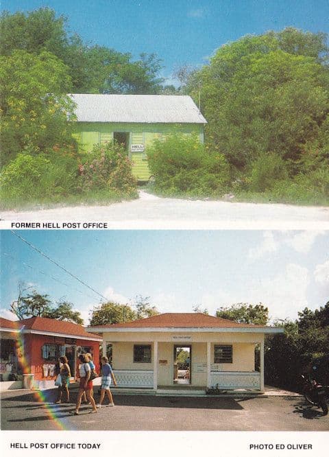 Sent From Former Hell Post Office & Today Grand Canyon Rainbow Frank Postcard