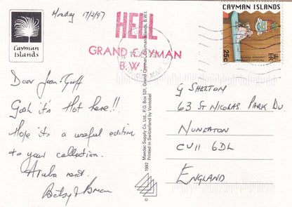 Sent From Former Hell Post Office & Today Grand Canyon Rainbow Frank Postcard