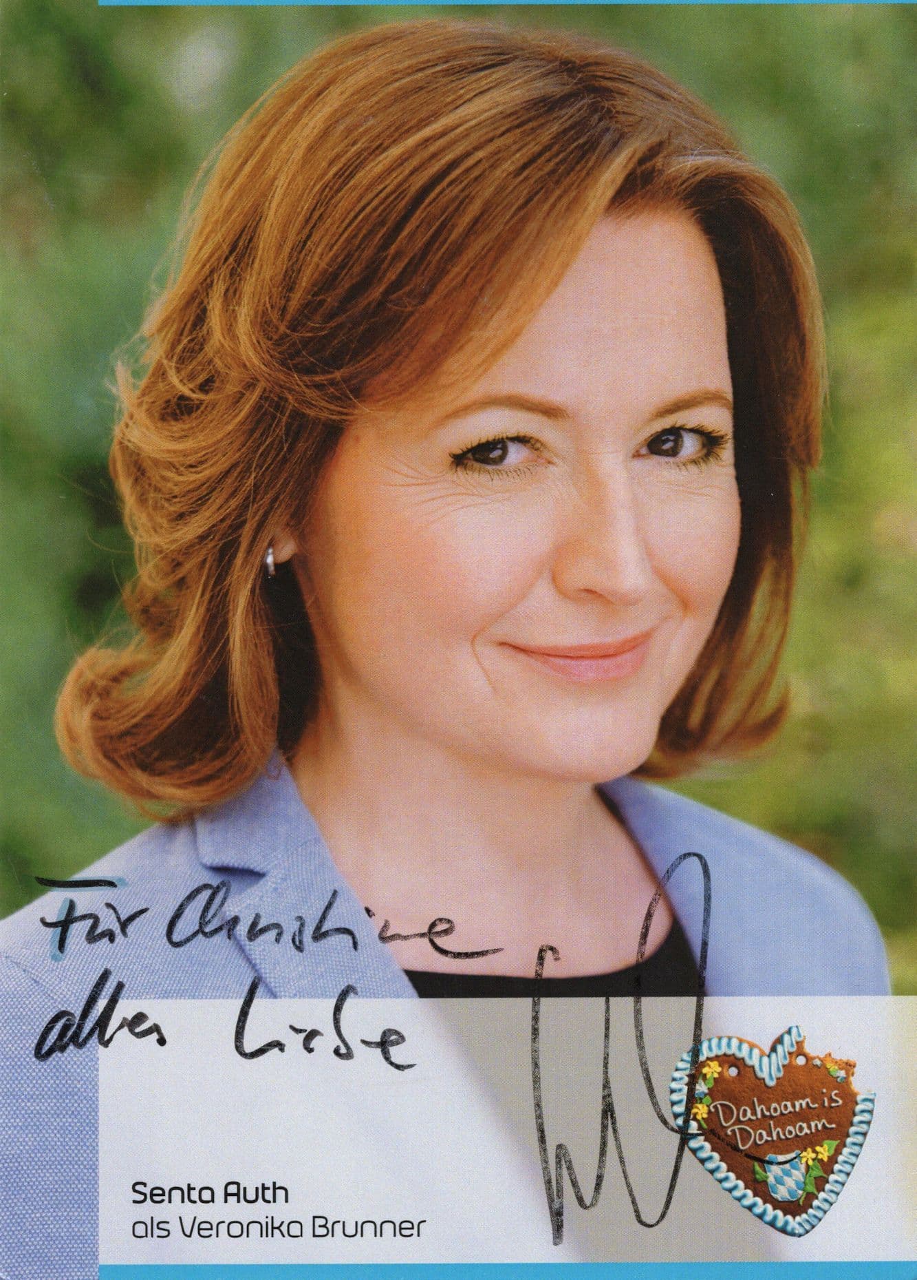 Senta Auth German TV Film Actress Hand Signed Photo